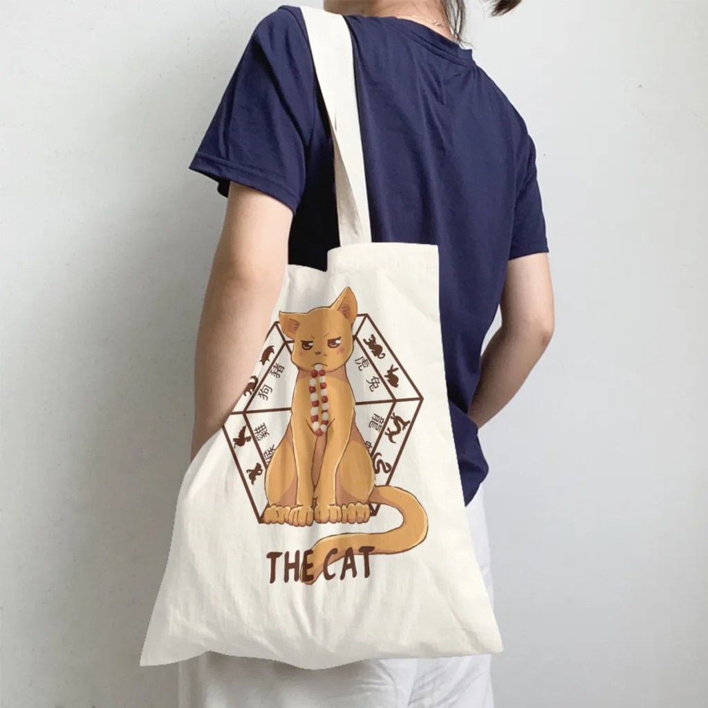 

Kyo the CatHandbag Fruit Basket Tohru Manga Series Shoulder Canvas Bags Adults Storage Pocket Shopper HandBags Capacity Tote Bag