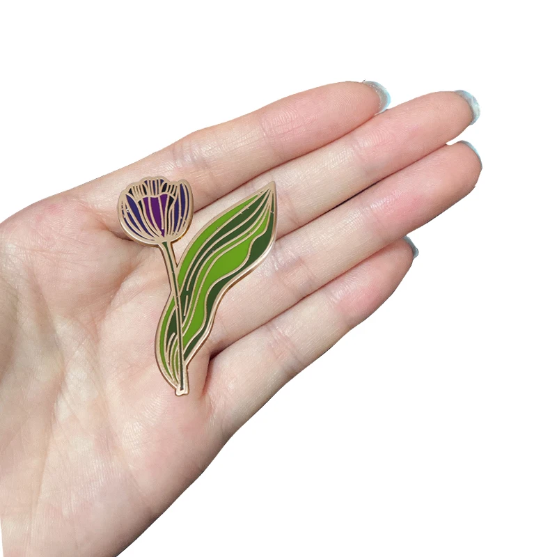 

D0061 Tulip Pattern Women's Brooch for Clothing Enamel Pins Lapel Pins for Backpacks Badges Fashion Jewelry Accessories Gifts