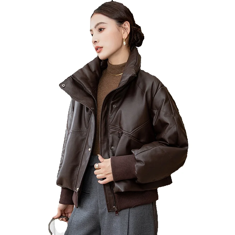 Японский Американский яркий роскошный пуховик из овчины женское популярное