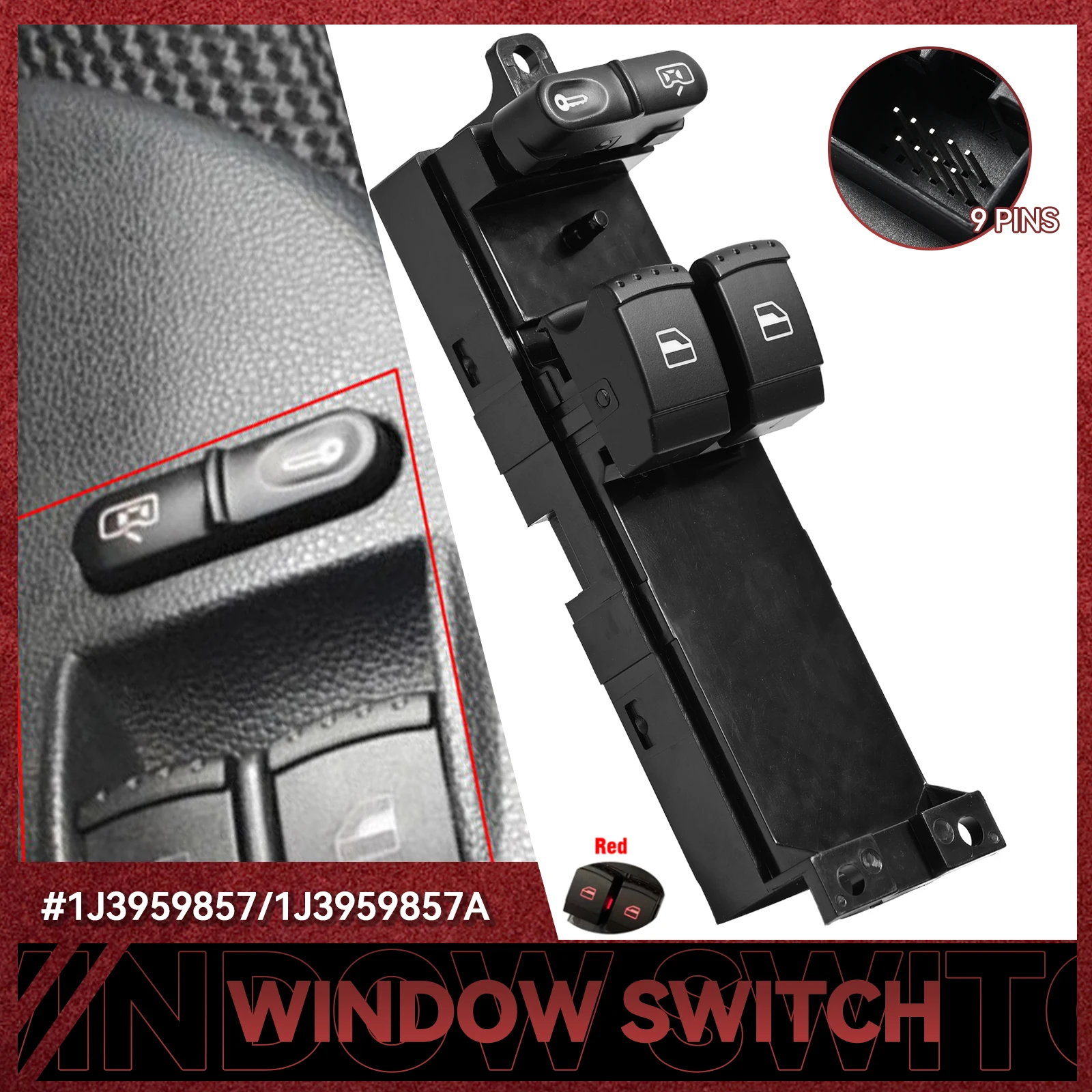 

1J 3959857 Электрическая главная панель, кнопка включения стеклоподъемника для SKODA FABIA OCTAVIA VW BORA GOLF SEAT LEON 1J 3959857 A 1J 3959857 Б