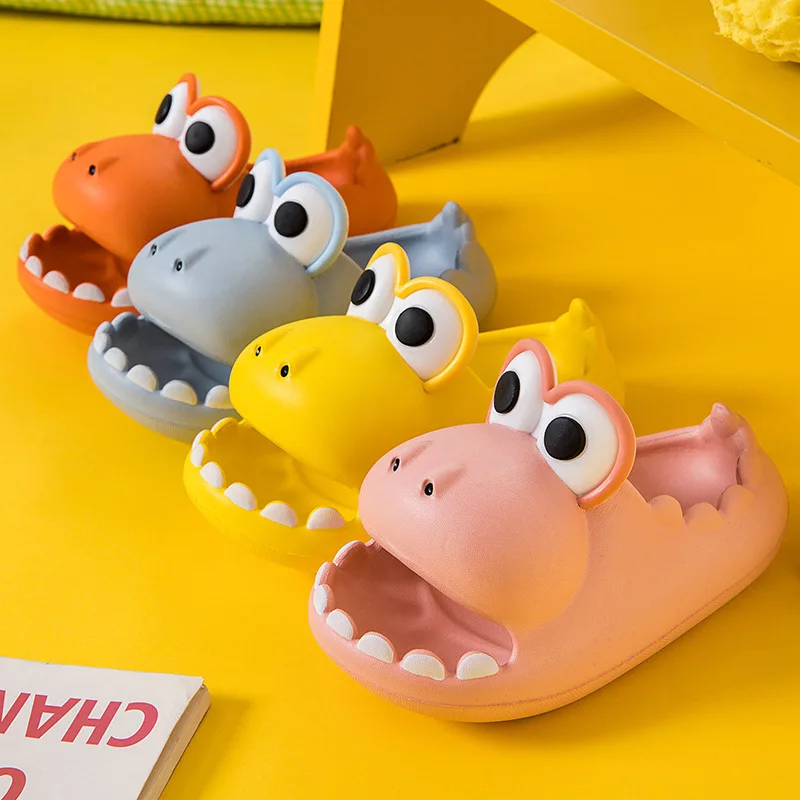 

Children Fashion Baby Girls Summer Covered Toes Cute Cartoon Dinosaur 2022 Boys Flat Non-slip Kids Beach Shoes Breathable Lovely