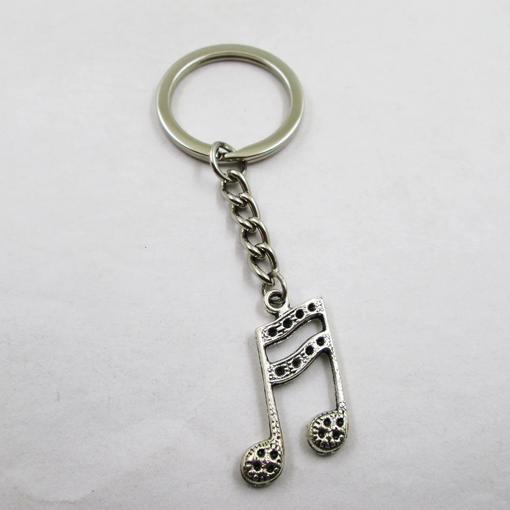3 шт./лот античный серебряный милый музыкальный символ 27x18 мм Брелок с подвеской с лучшей оборкой, подарок на день рождения, брелок с подвеской