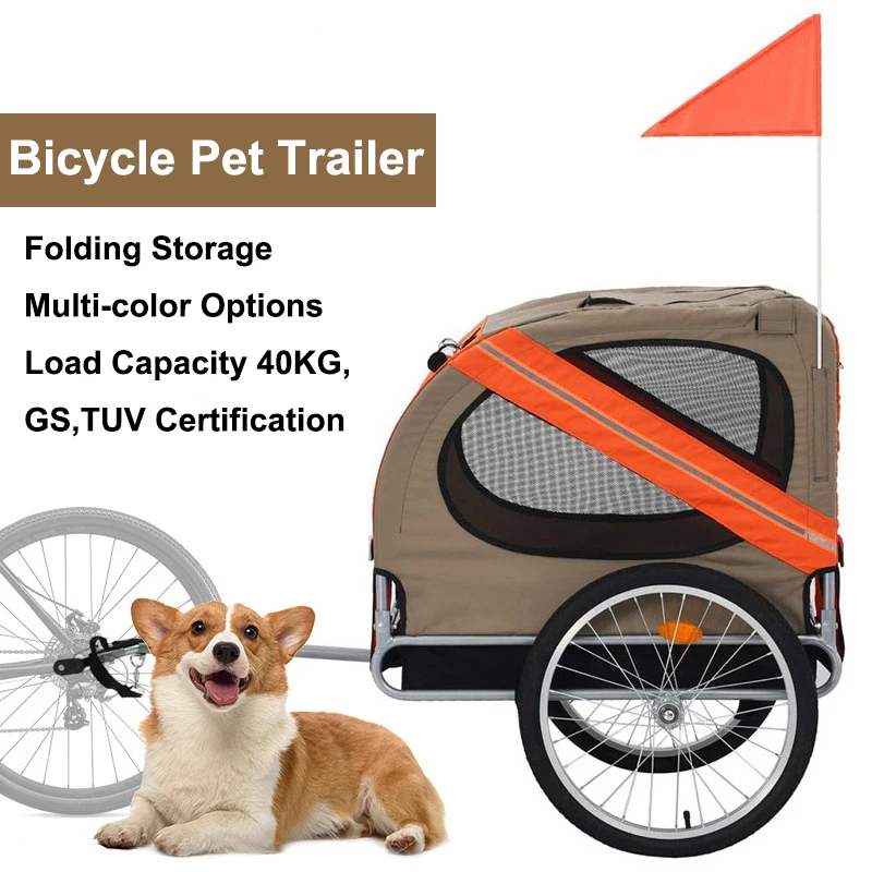 Detachable Pet Bike Trailer Aluminium Alloy Dog Trolley for All Animal Cat Cart Load Bearing 40kg Dog Strollers for Dogs