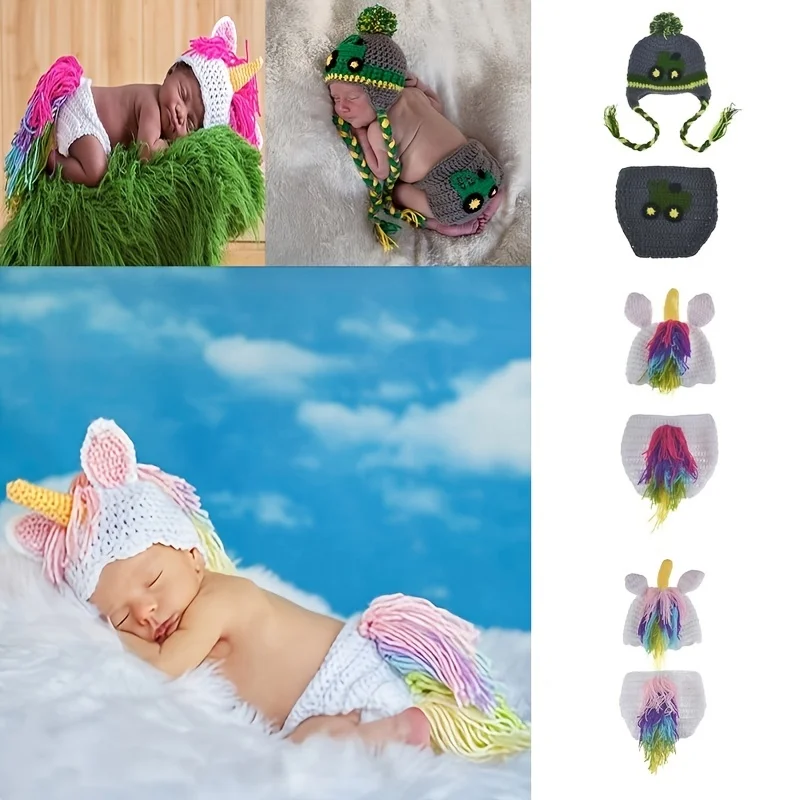 

4 модели на выбор вязаные крючком реквизиты для фотосъемки новорожденных аксессуары для фотосъемки Детский костюм для мальчиков и девочек ...