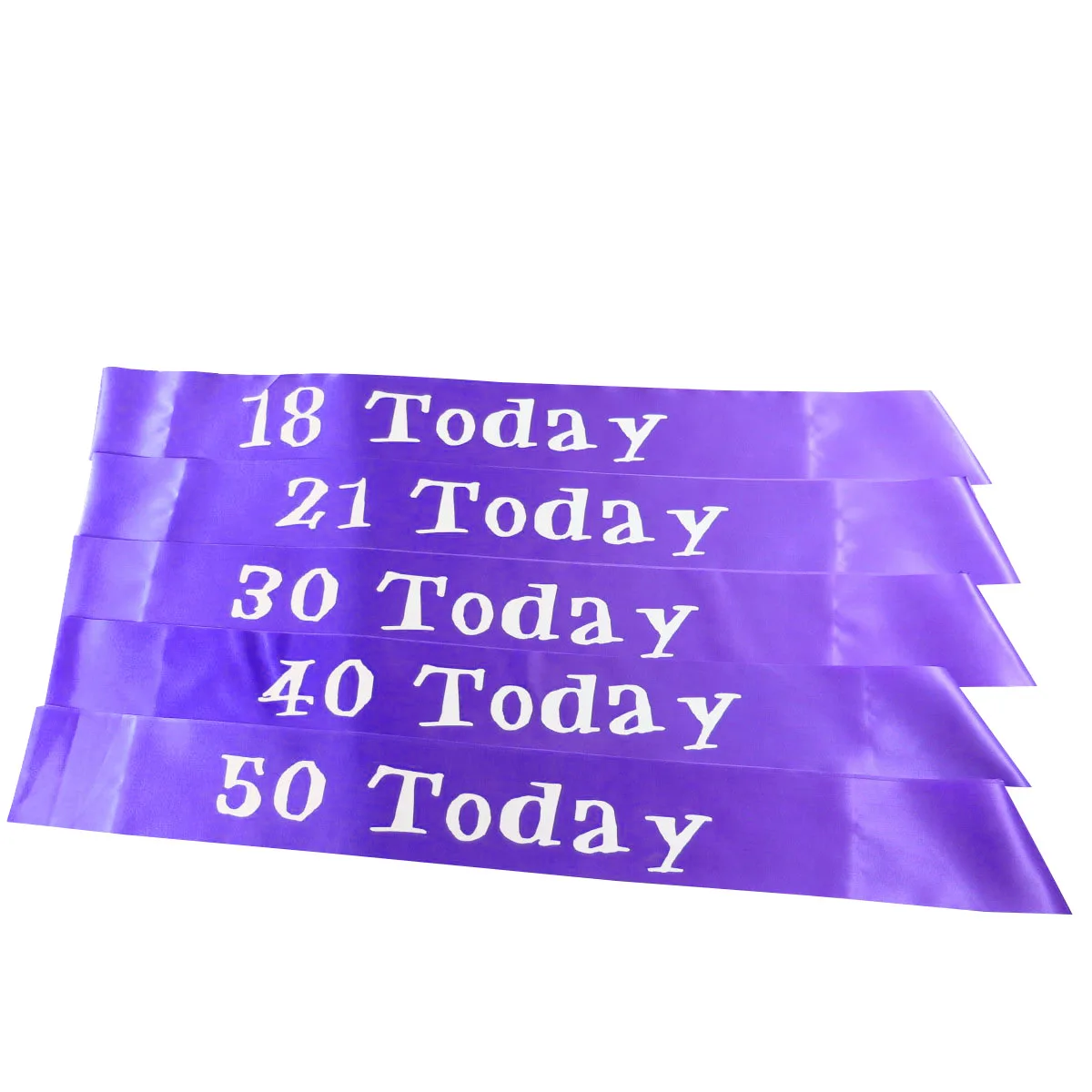 

Satin ribbon Event supplies purple fashion retro 18 21 30 40 50 today anniversary favors happy birthday sashes party decoration
