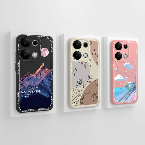 Чехлы для Xiaomi Redmi Note 13 Pro 13 Pro+ 4G 5G с красивым цветочным жидким защитой от падения для redmi note 13 pro plus note13 Coque