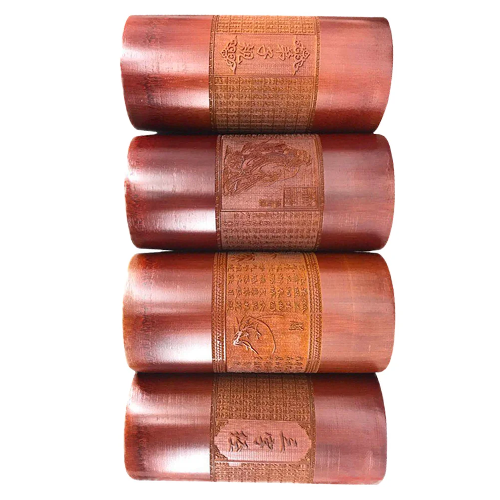 

Chinese Style Pen Holder Creative Pen Holder Pen Storage Holder Bamboo Pen Holder for Friends Co-worker Families Relatives