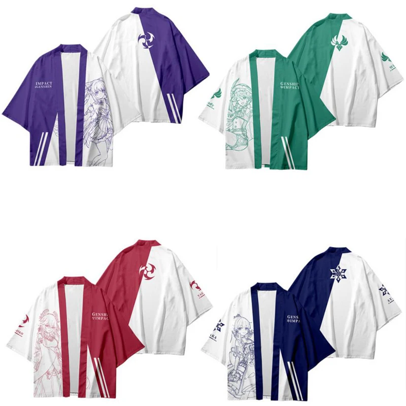 

Hot Game Genshin Impact Cosplay Costume Xiao Yae Miko Venti Keqing Kamisato Ayaka Yoimiya Japanese Kimono Cardigan Shirt Coats
