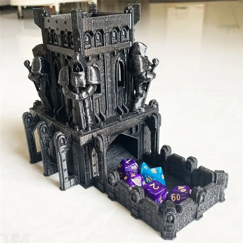Фото Настольный игровой поднос Castle Dice Tower с 3D-печатью для настольной игры DND D&D RPG — уникальный подарок для игр друзей №1