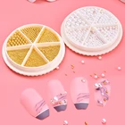 6 ячеек, , плоские стальные икры, бусины 0,8-5 мм, смешанный размер, 3D дизайн, золотые, серебряные ювелирные изделия