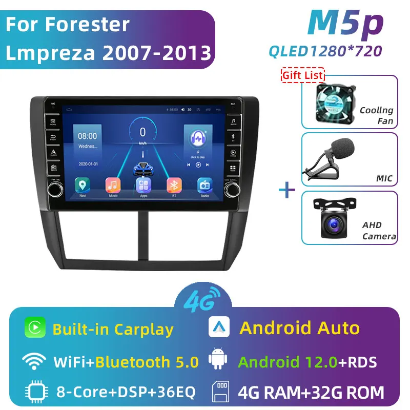 

Автомобильная магнитола для Subaru Forester 3 SH 2007-2013, Android 13, для Impreza GH GE, 2 Din, мультимедийный плеер, 2 din, головное устройство