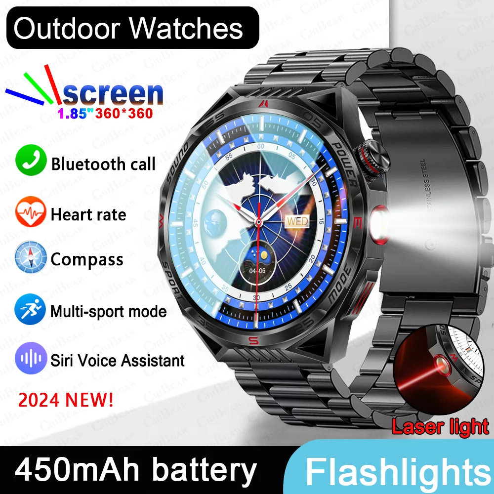 Новинка спортивные умные часы для мужчин экран 1 85 дюйма HD уличный компас фонарик