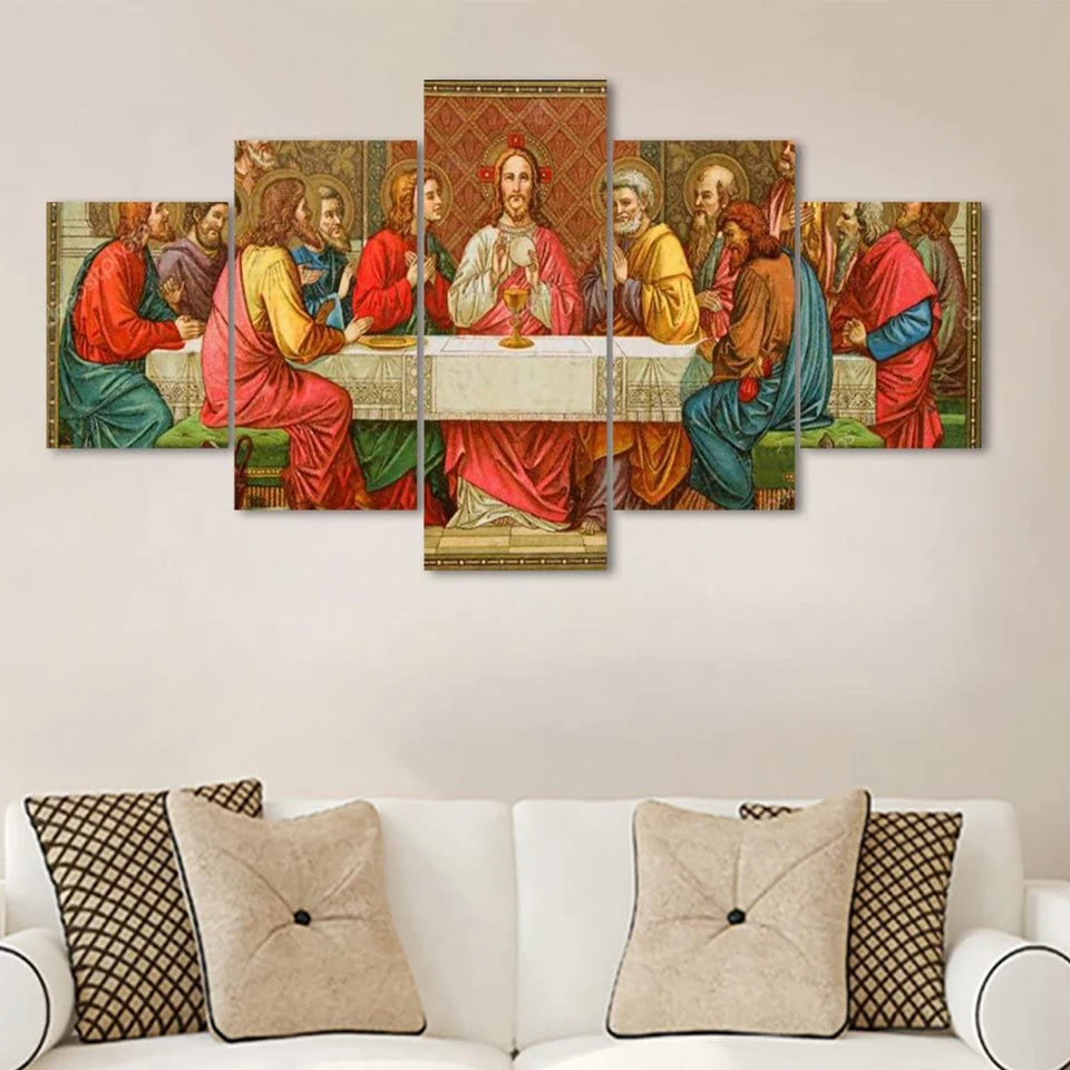 

Картина из страз «Last Supper», полная квадратная Мозаика из страз, 5 шт., 5D, алмазная вышивка «сделай сам», винтажные христианские религиозные изо...