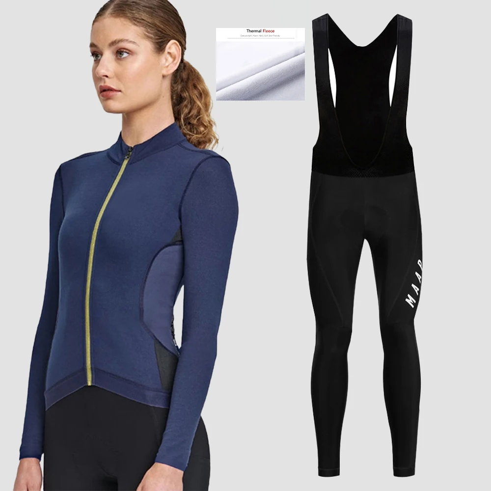 

New Set Cycling Clothes Women Jersey Suit Sport Riding Bike MTB Clothing Bib Pants Warm Sets Ropa Ciclismo