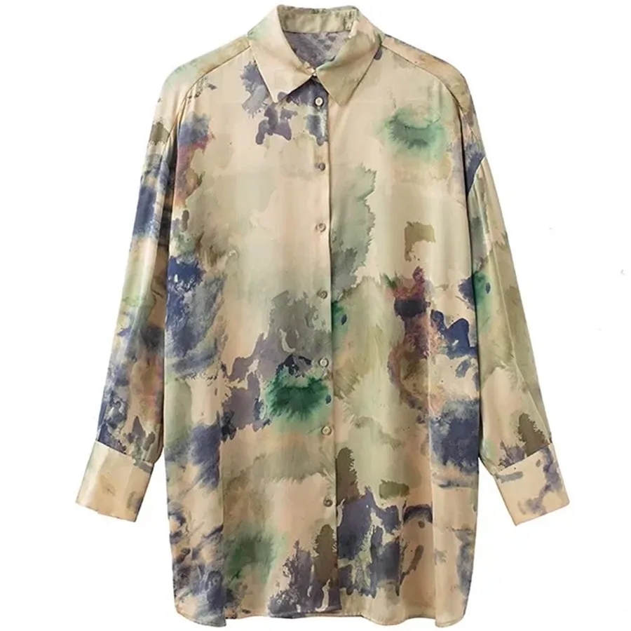 

Женская бархатная рубашка Maxdutti в стиле ретро, Повседневная блузка из атласа с длинным рукавом, весна 2022