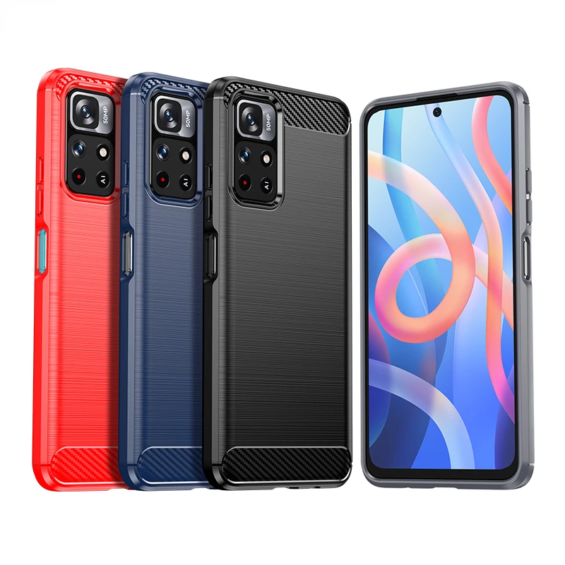 

For Xiaomi Redmi Note 11T 5G Case Bumper Silicone Carbon Fiber Back Cover For Redmi Note 11T 5G Case For Redmi Note 11T 5G Case