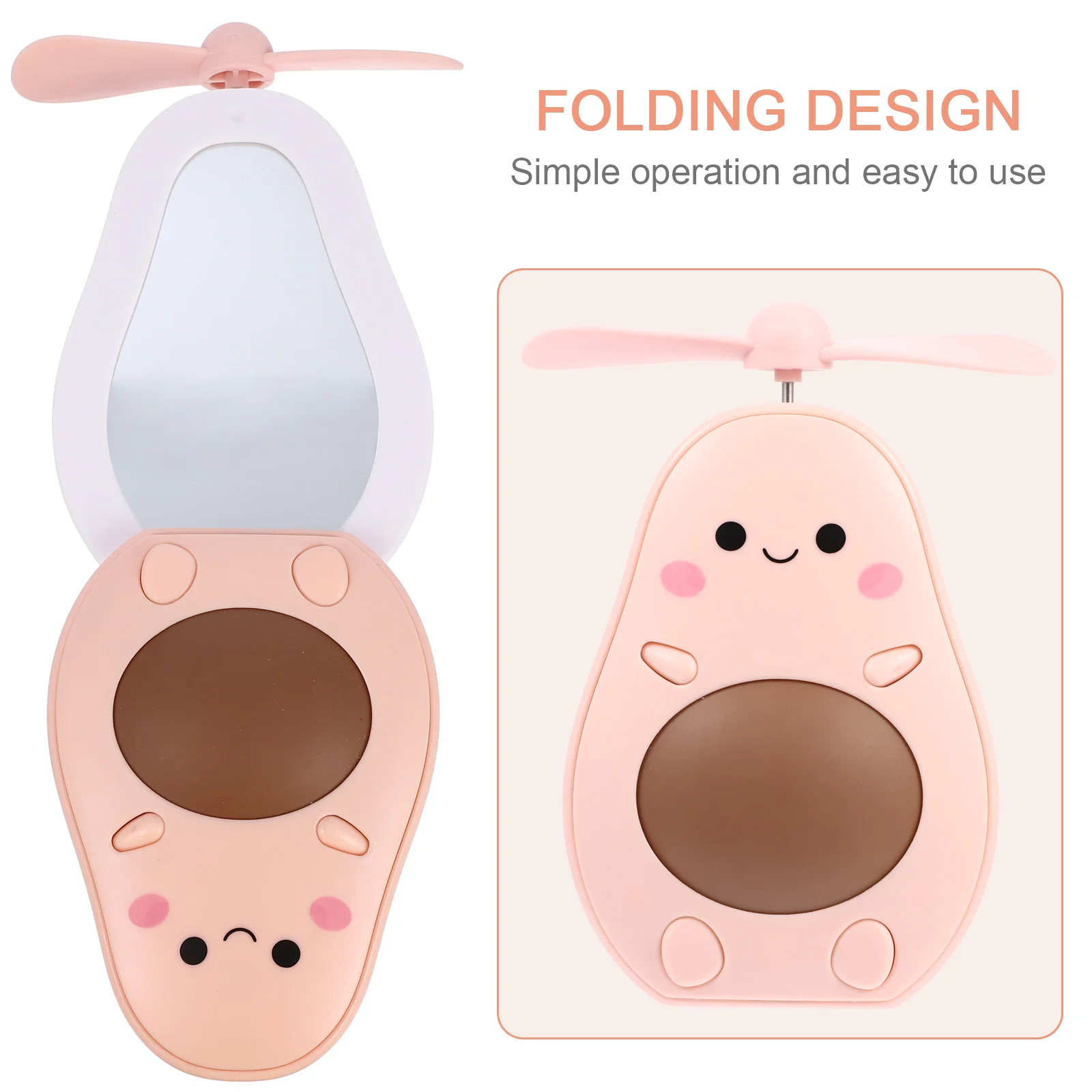 Зеркало-вентилятор для путешествий светодиоды туалетного столика