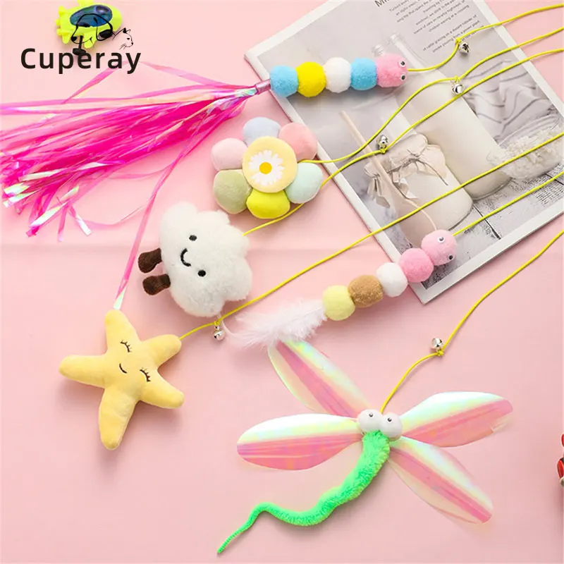 

Retractable Hanging Door Type Funny Stick Cat Toy Cat Scratching Rope Mouse Cat Toy Funny Cat Stick with Bell Catnip Pet Toys