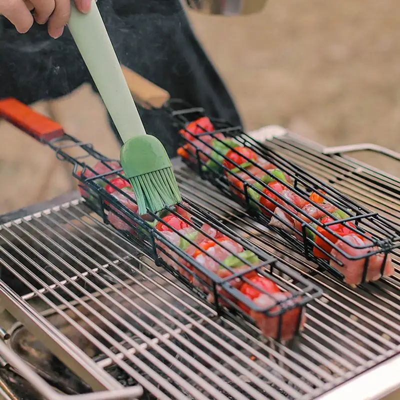 

Grill Basket Portable Grilling Basket Stainless Steel BBQ Grill Fish Grill Basket BBQ Tool for Vegetables Shrimp Steak Chicken