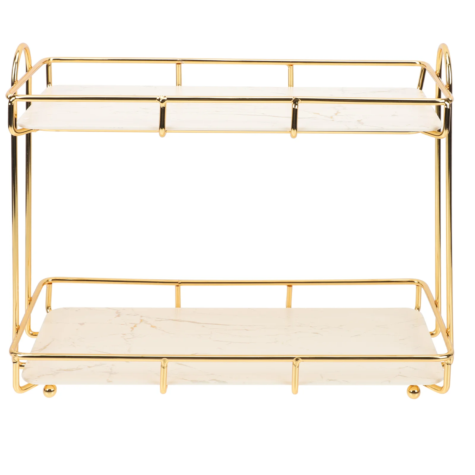 

2 Tier Bathroom Countertop Organizer: Standing Kitchen Rack Wire Toiletries Basket Storage Shelf Holder for Can Jars Bottle