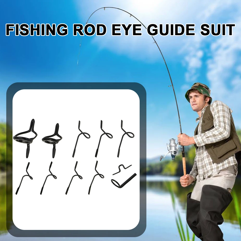 

Maximumcatch Hard Chrome Fishing Rod Line Guides Eyes Fly Rod Guides Sets Stainless Steel Tip Top Ring Circle Pole Repair Kit