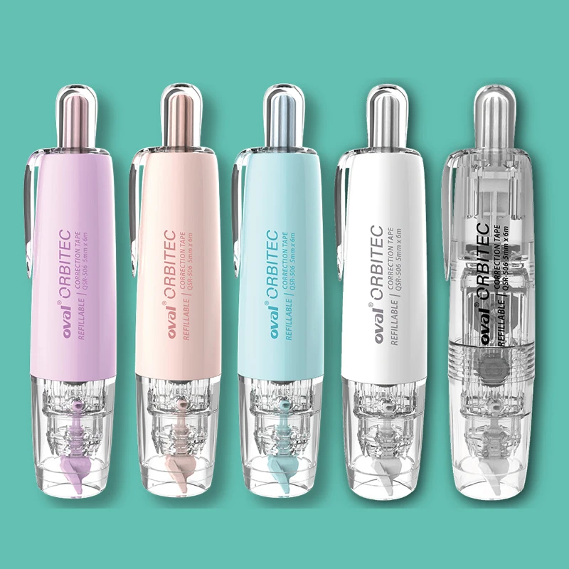 

1pc Oval Macaron Color Pen Shaped Correction Tape Large Capacity Replaceable Core Back To School Supplies Cute Stationary