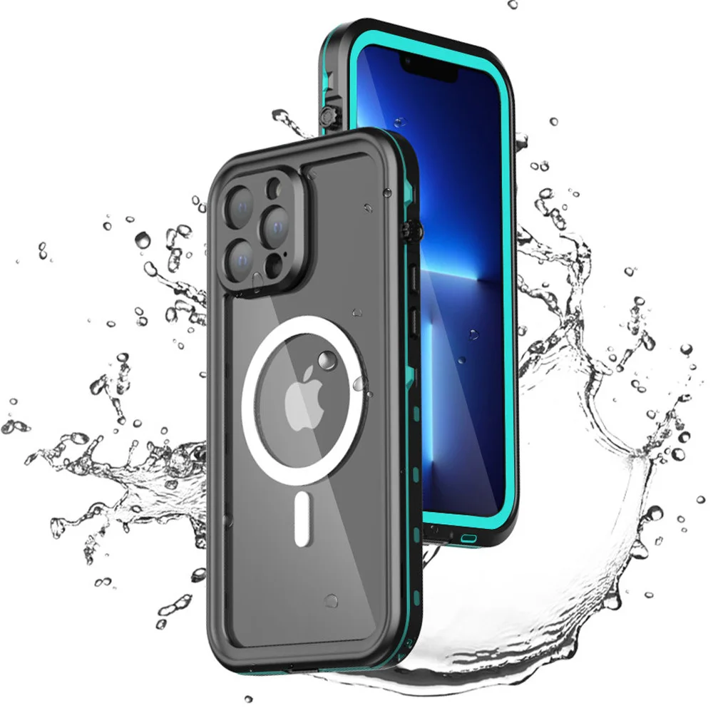 Magsafe IP68 Waterproof Case For iPhone 14 13 Pro Max Luxury Cover 360 Protect Seal Pouch Coque iPhone14 Plus Shockproof Funda