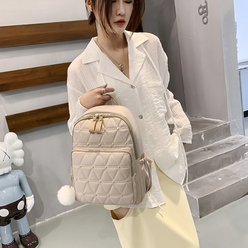 

Women Oxford Backpack Large Daypack Zipper Fashion Large Travel Bookbag