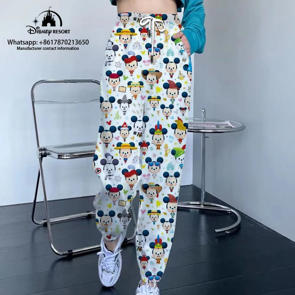

Disney Minnie Anime Autumn Ladies Casual Sports Pants 2023 New Street Style Small Feet All-match Unisex Sports Pants
