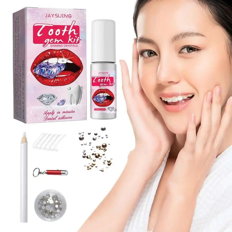 

Tooth Gem Set Easy To Remove Beautiful White Tooth Jewelry Sturdy And Reliable Professional DIY Tooth Jewelry Great Decoration