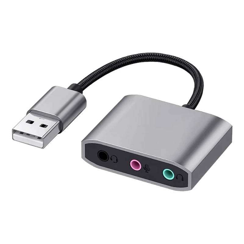 Новая внешняя USB звуковая карта 3-в-1 аудиоразъем кабель-адаптер 3 5 мм HIFI звук для