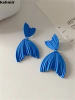 kshmir klein blue fishtail earrings fashionable blue exaggerated temperament earrings pop earrings jewelry accessories gift