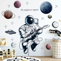 space astronaut wall stickers for kids room boy room decoration planets wall decals decorative stickers bedroom mural wallpaper