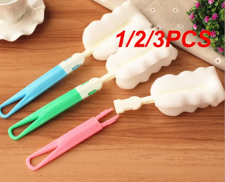 

1/2/3PCS Sponge Cleaning Removable Cup Brush Long Handle Wineglass Bottle Coffe Tea Mug Bottle Cup Brush Wine Glass Cleaning