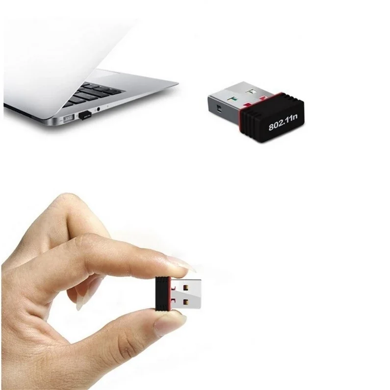 Фото Беспроводная сетевая карта Mini USB Wi-Fi 150M Беспроводная сетевая карта Wi-Fi-приемник USB 802.11 b/g/n 150M Wi-Fi адаптер для ноутбука №1