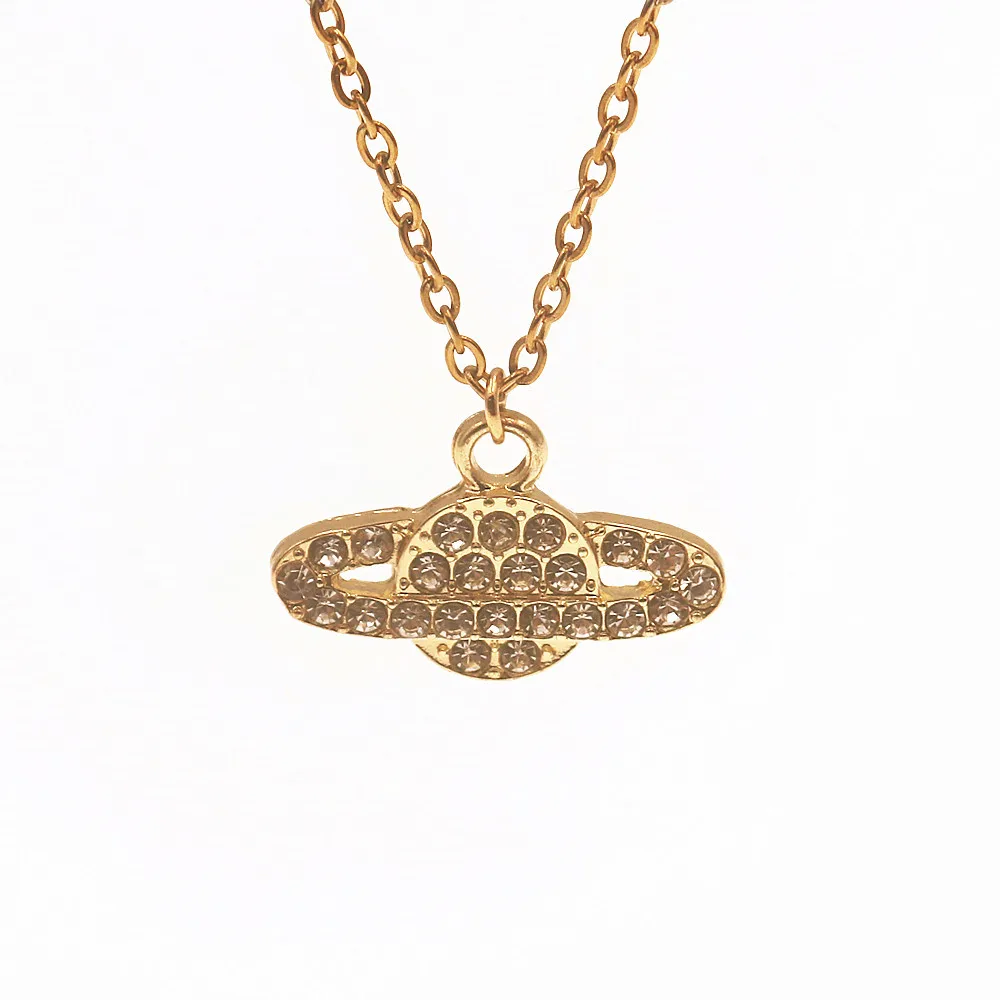 Ожерелье Saturn из нержавеющей стали женские минималистичные геометрические