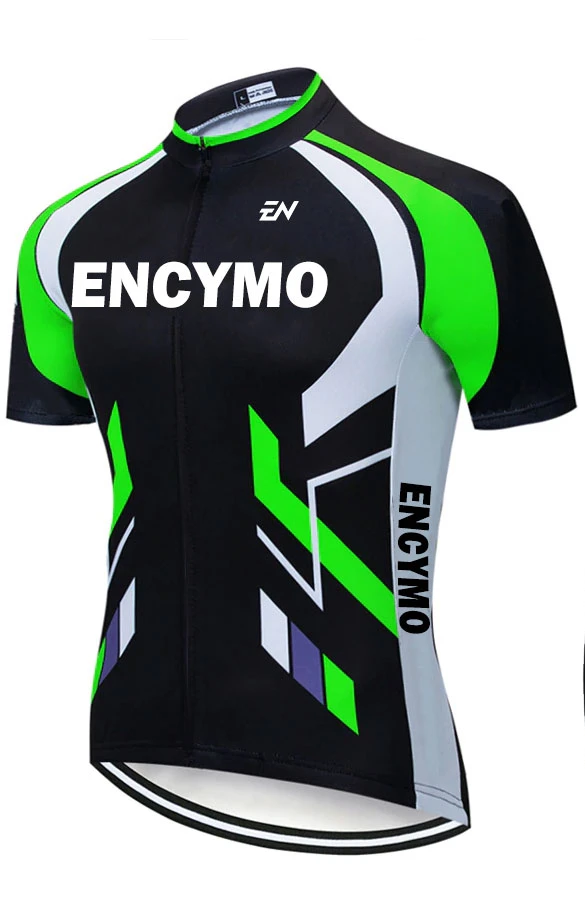 

ENCYMO Green Cycling Jersey Bicycle Short Sleeve Cycling Clothing Bike Maillot Cycling Jersey