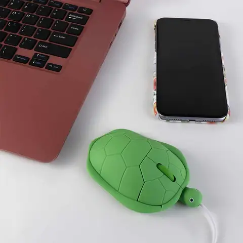 throughpp проводная мышь зелёная черепаха