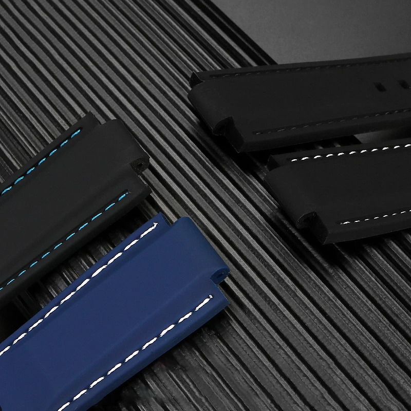 Silicone wristband For TISSOT PRX T137.407/T137.410 Super player rubber watch band Men Nylon Wrist strap 26x12mm Convex End belt