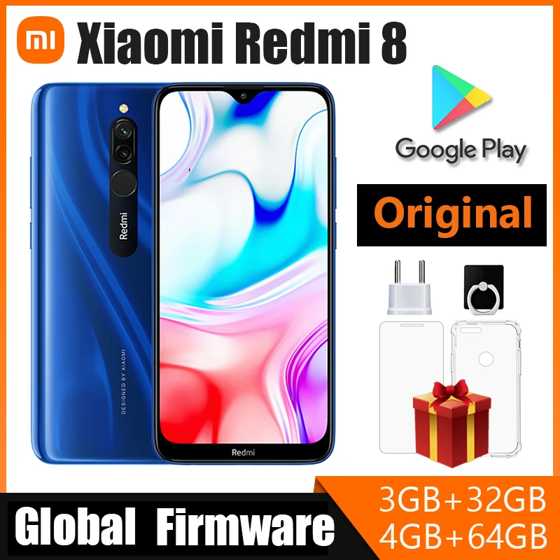 Original Xiaomi Redmi 8 Smartphone ,Dual SIM Cellphone Mobile Phone with 5000mAh Battery Fast Charging 18W