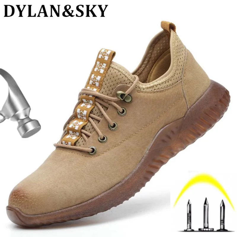 

Man Safety Shoes Steel Toe Outdoor Work Shoes Anti Smashing Anti Puncture Site Welder Work Safety Boot Labor Insurance Shoes Mal