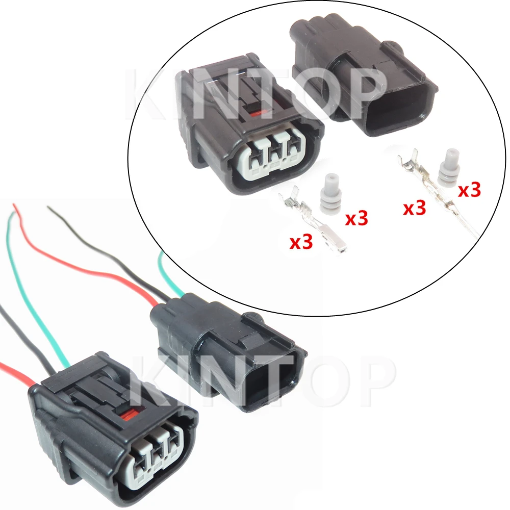 

1 Set 3 Pins Car Lamp Waterproof Socket With Wires 6189-7037 6188-4775 Automotive Ignition Coil Electric Wire Connector