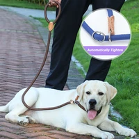 portable dog leash slip rope lead leash braided rope adjustable collar training leashes for medium large dogs pet accessories
