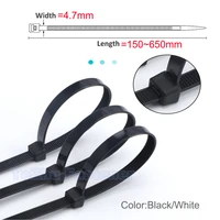 250500pcs 5x150650mm self locking plastic nylon cable tie black white cable organizer tie fastening ring industrial cable tie