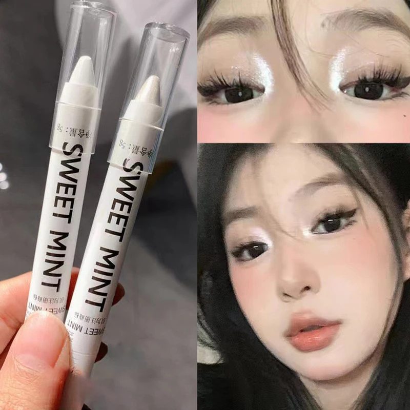 

Matte White Lying Silkworm Highlighter Pen Eyes Corner Brightening Pearl High-gloss Eyeliner Waterproof Glitter Eyeshadow Stick