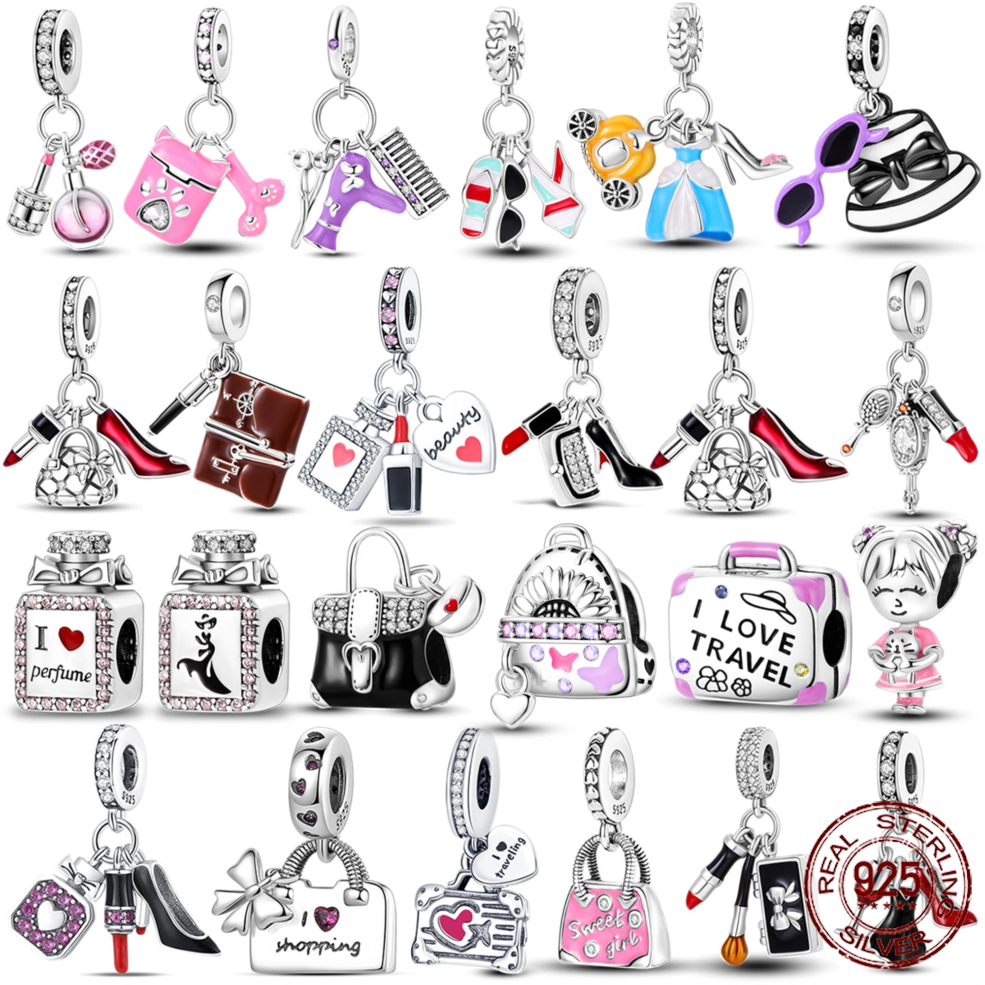 Женские подвески из серебра 925 пробы парфюмерные бусины юбки на высоком каблуке