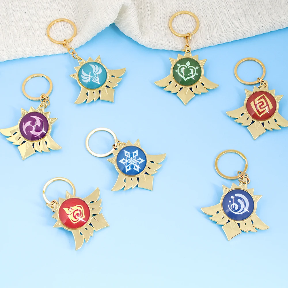 

Genshin Impact Keychain Meng De Style Luminous Eyes of God Keychain Genshin Impact Men's Ladies Cosplay Car Keyring