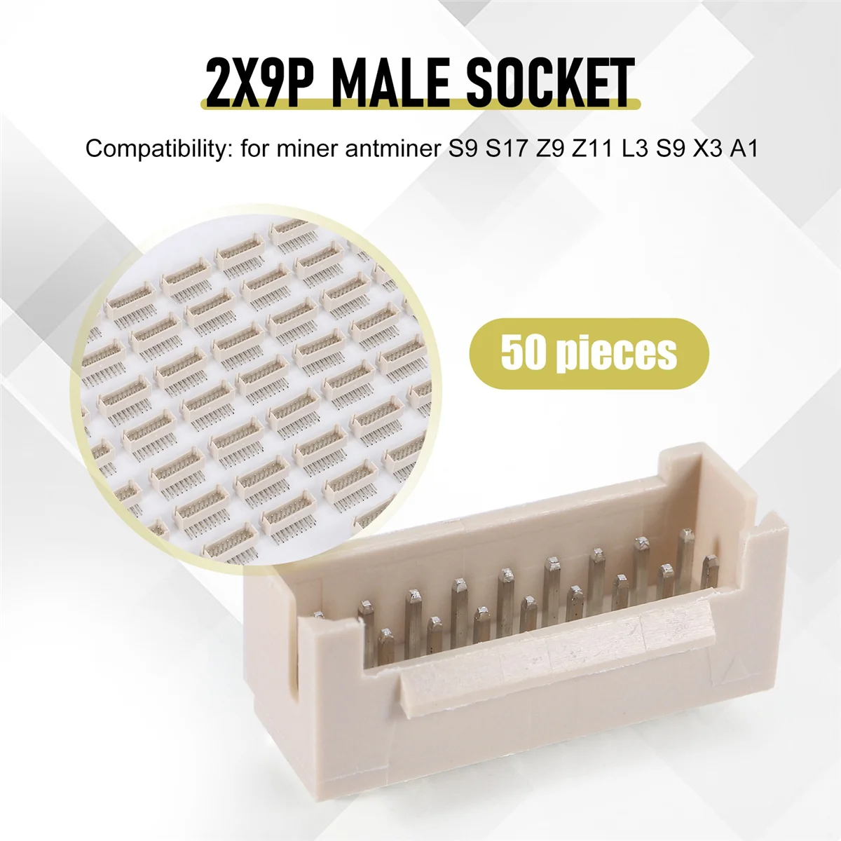 50 шт. разъем BTC BCH LTC ZEC Miner 2X9P винтовой штифт подходит для Asic Antminer S9 Z11 L3 X3 A1