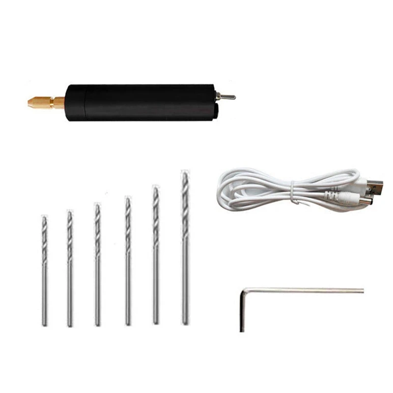 

Электрическая мини-дрель «сделай сам», электрический сверлильный инструмент для поделок, ювелирных изделий из смолы, древесины, дрель с USB, ...