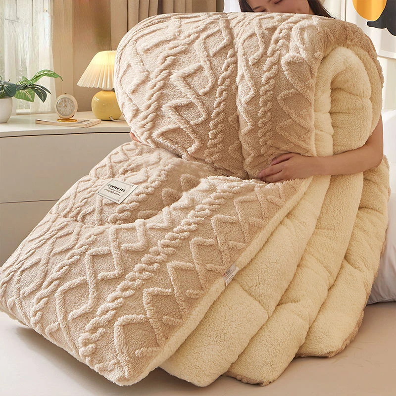 

Зимнее одеяло бархатное лоскутное одеяло из ягненка, утолщенное бархатное Хлопковое одеяло, двухстороннее одеяло, теплое одеяло для студенческого общежития